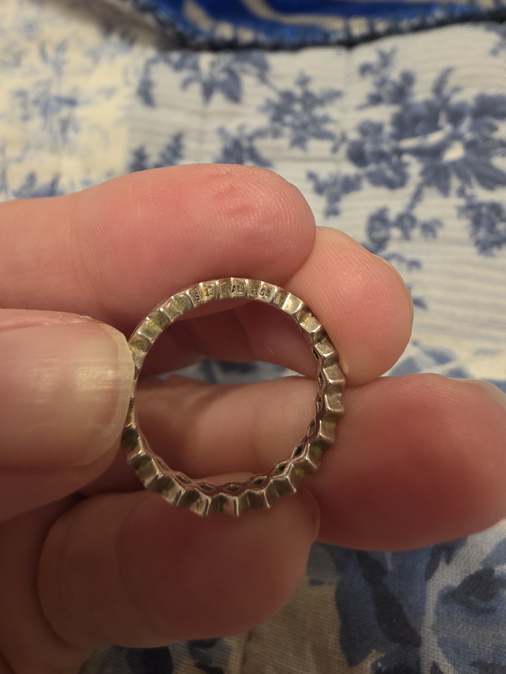 Pandora 54 Sterling Silver Geometric Stackable Ring - Silver - Picture 4 of 4